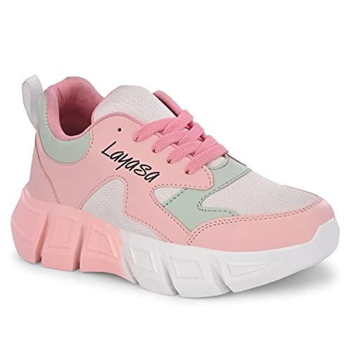 layasa Comfotable Lightweight Casual Sneaker for Women/Girls (Pink, Numeric_4)
