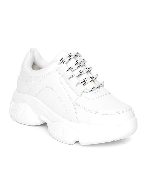 Vendoz Women Premium White Casual Shoes Sports Shoes Sneakers
