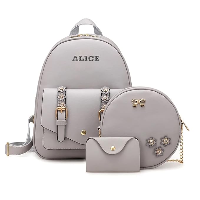 Alice Girls 3-PCS Fashion Cute Mini Leather Backpack sling